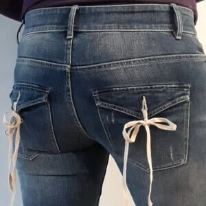 Selvedge Denim Jeans Escada Sport Unique Tie Pockets